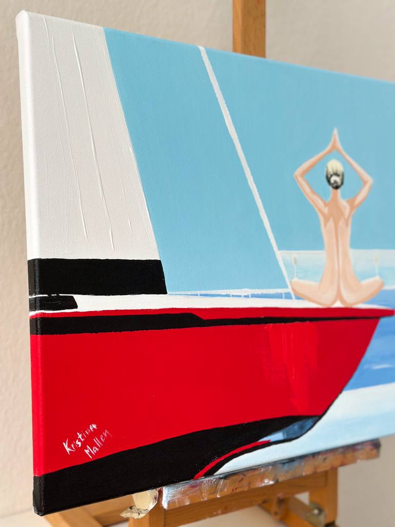 Original Pop Art Boat Painting by Kristina Mallen