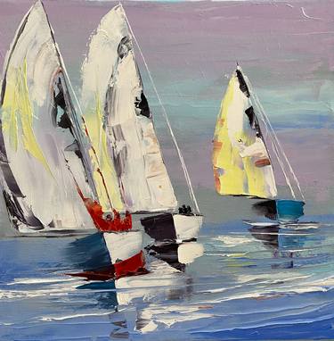 Print of Sailboat Paintings by Kristina Malashchenko