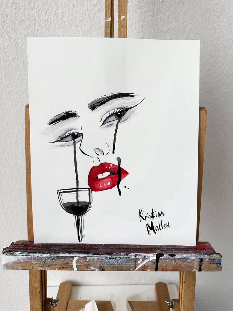 Original Illustration Women Painting by Kristina Mallen