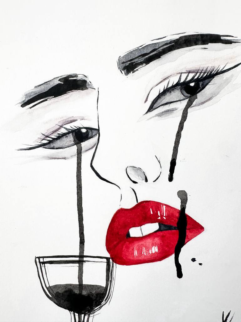 Original Illustration Women Painting by Kristina Mallen