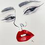 How about a really pretty woman with so languid and with so sensual red lips?

What inspired it? Women! And the love of red lips.