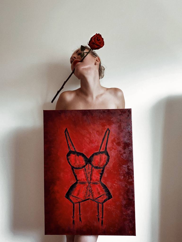 Original Abstract Erotic Painting by Kristina Mallen