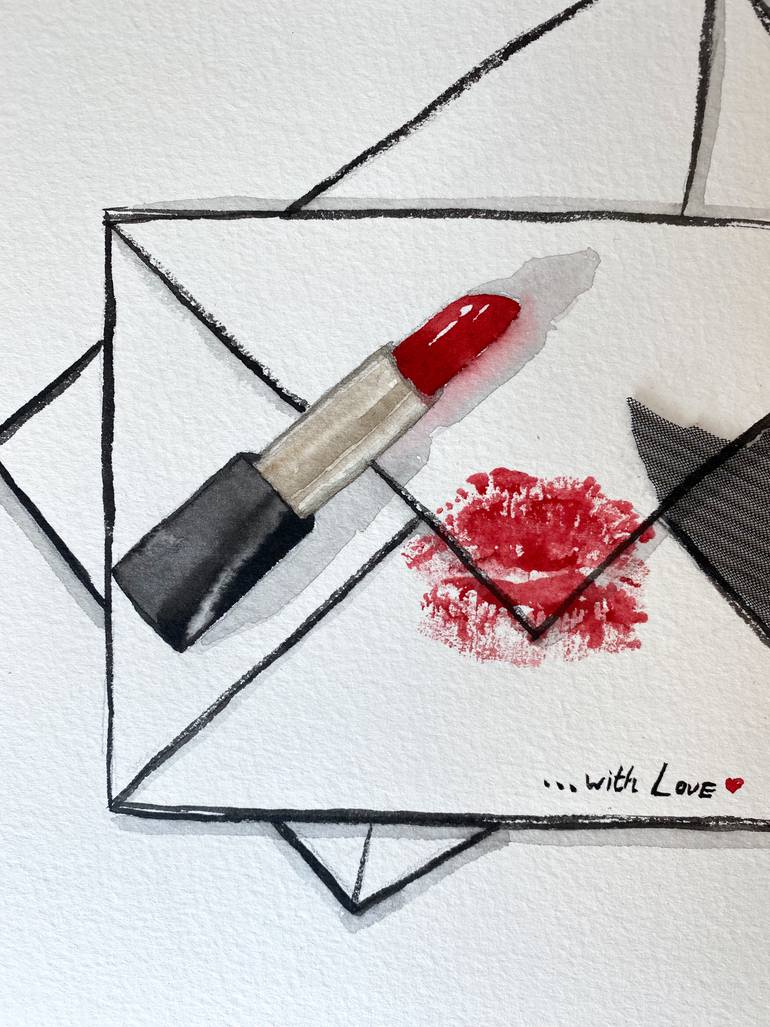 Original Art Deco Love Painting by Kristina Mallen