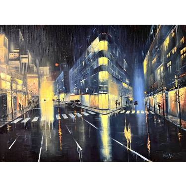 San Francisco Night Cityscape Painting thumb