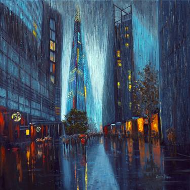 Original Abstract Expressionism Cities Paintings by Diana Pigni