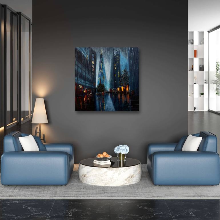 Original Abstract Expressionism Cities Painting by Diana Pigni