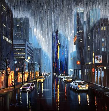 Original Abstract Expressionism Cities Paintings by Diana Pigni