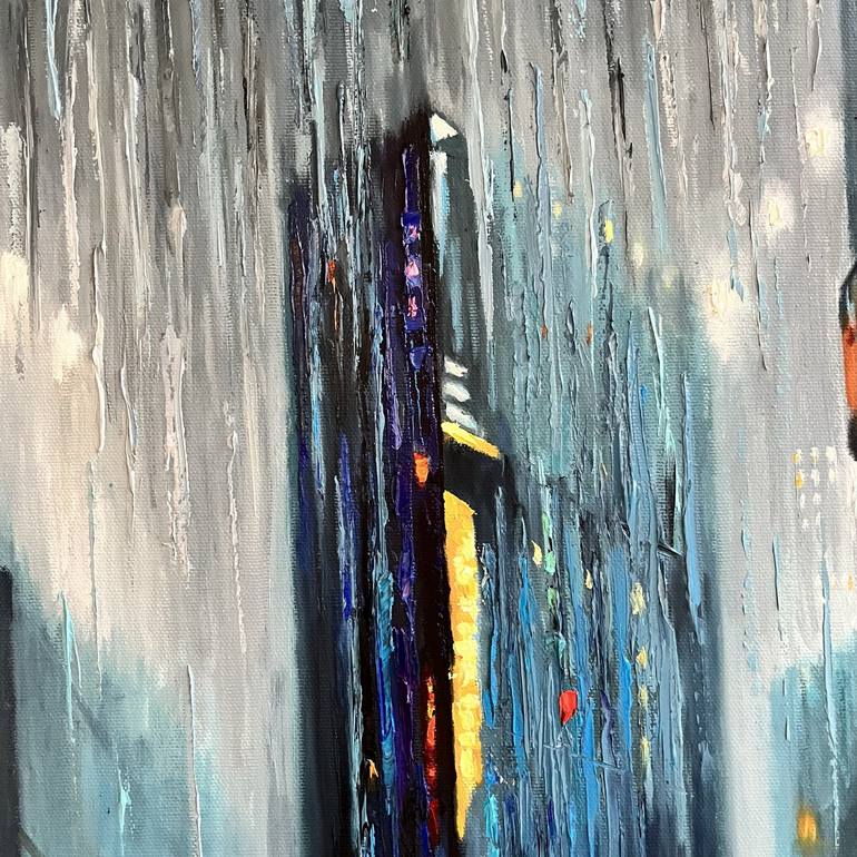 Original Abstract Expressionism Cities Painting by Diana Pigni