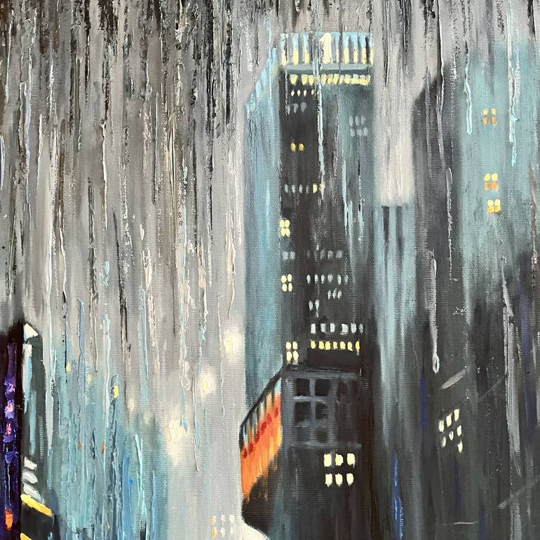 Original Abstract Expressionism Cities Painting by Diana Pigni
