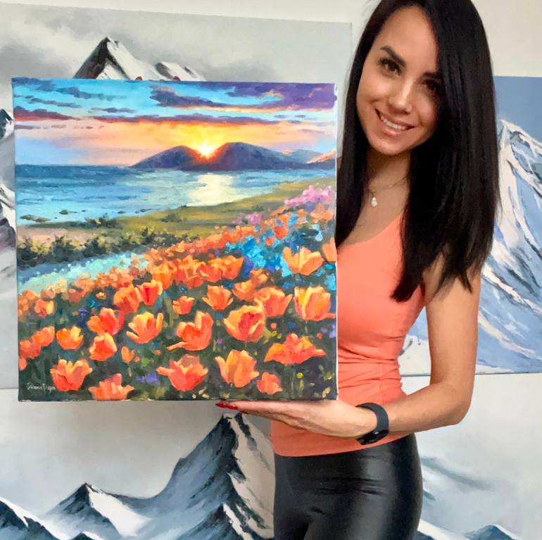 Original Color Field Painting Landscape Painting by Diana Pigni