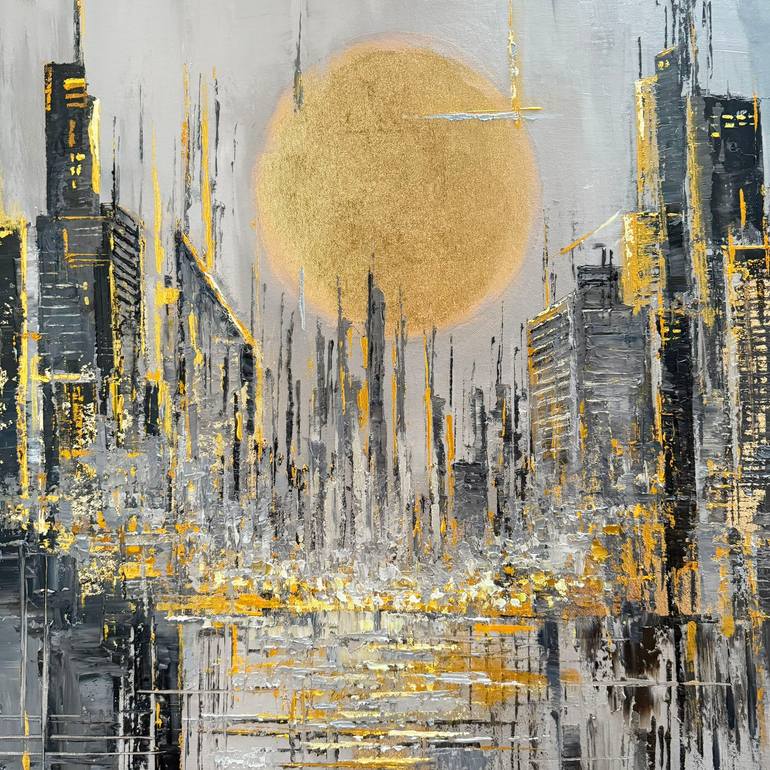 Original Abstract Expressionism Architecture Painting by Diana Pigni