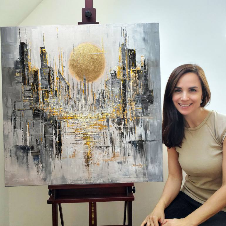 Original Abstract Expressionism Architecture Painting by Diana Pigni