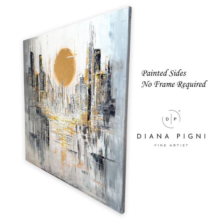 Original Abstract Expressionism Architecture Painting by Diana Pigni
