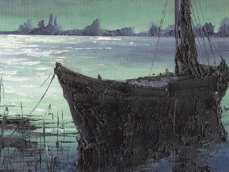 Original Impressionism Seascape Painting by Urmat Mamytov