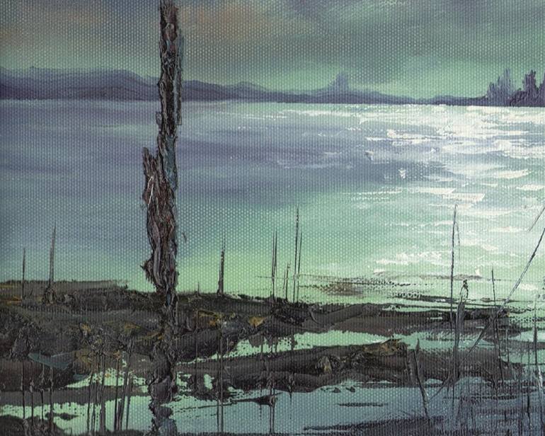 Original Impressionism Seascape Painting by Urmat Mamytov