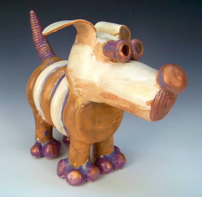 Original Figurative Dogs Sculpture by Sarah Michael