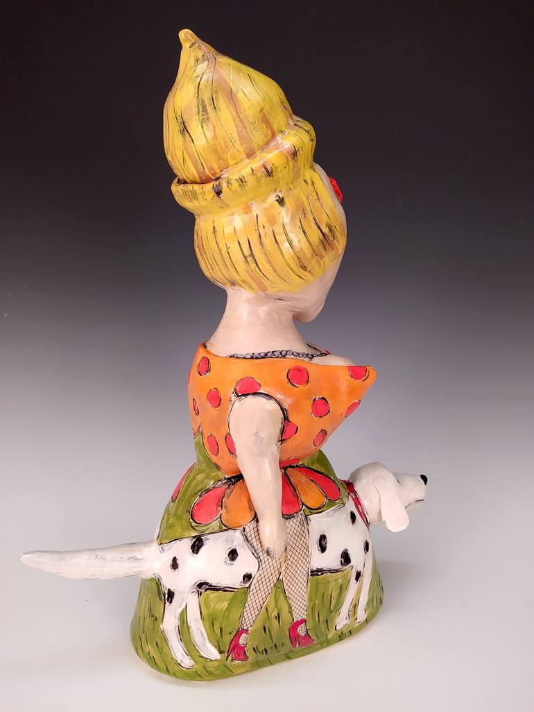 Original Expressionism Dogs Sculpture by Sarah Michael