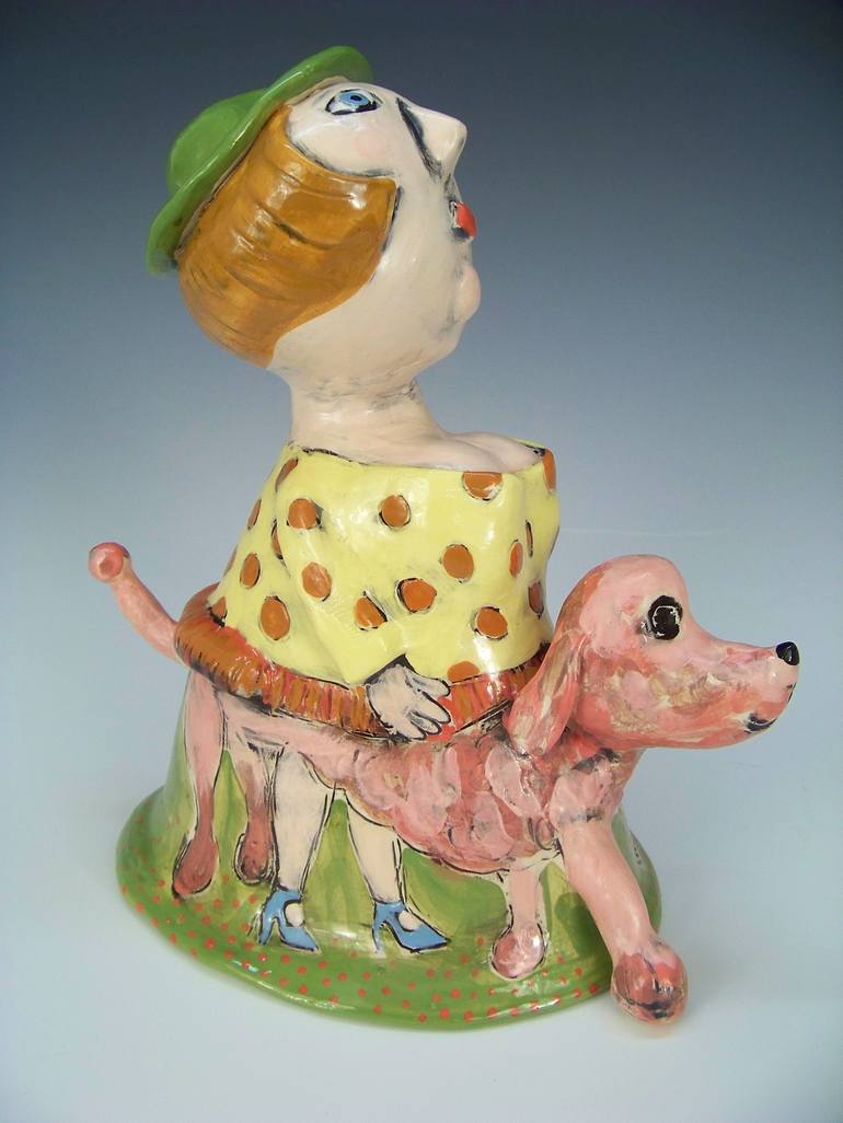 Original Figurative Dogs Sculpture by Sarah Michael