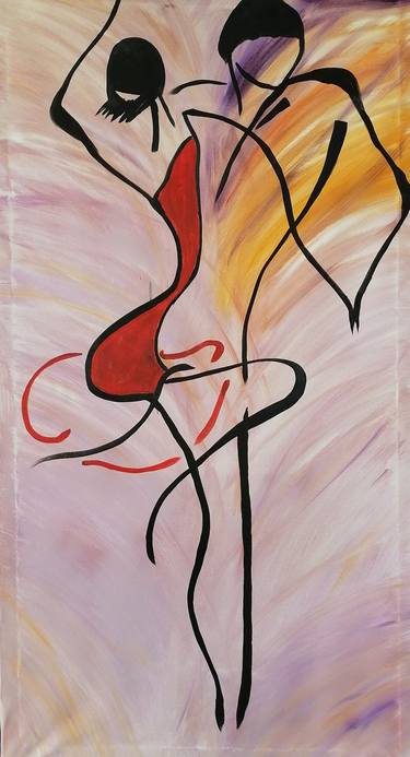 Erotic dance. man and woman he and she love passion erotic dance abstract dance paintings as a gift unusual paintings modern paintings for birthday thumb