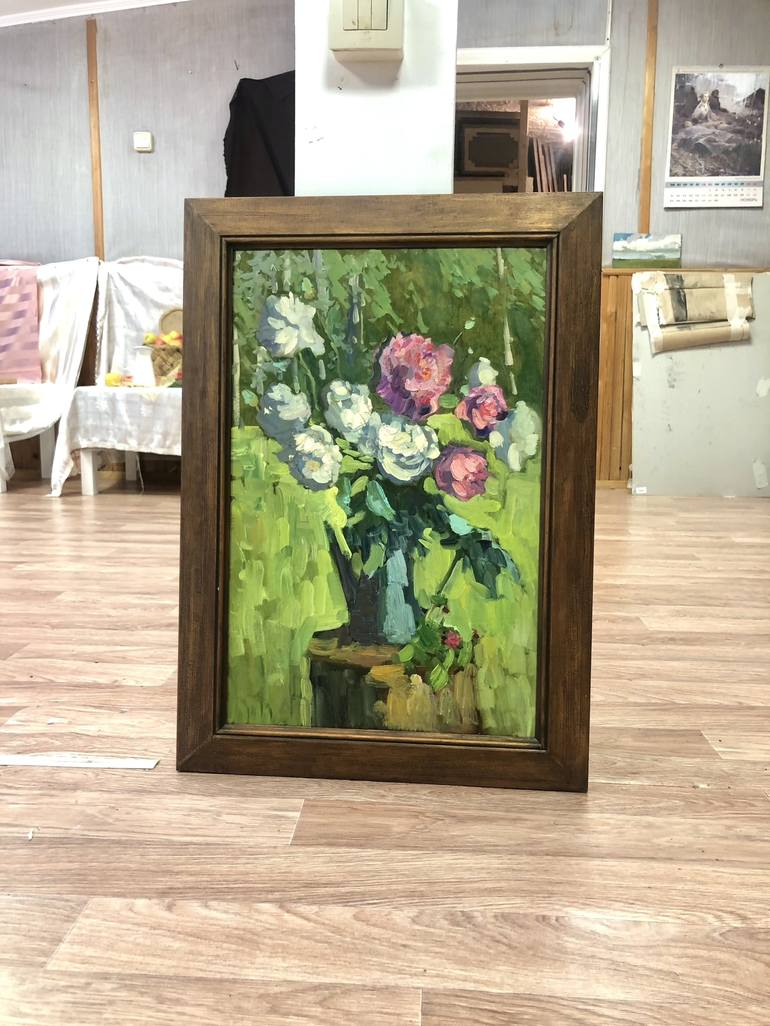 Original Impressionism Floral Painting by Ekaterina Pelageicheva