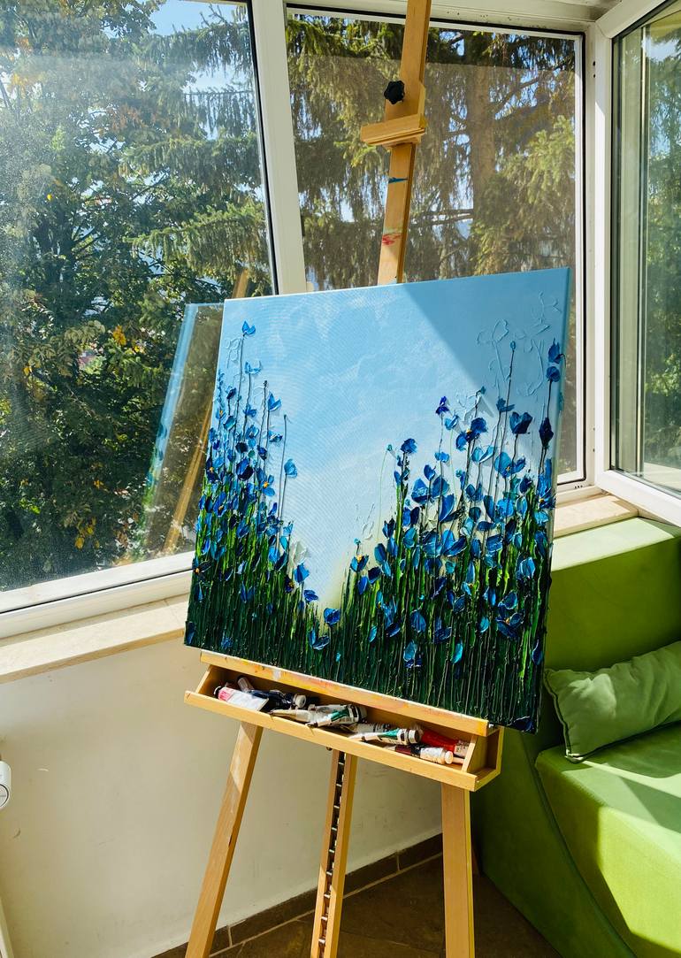 Original Abstract Expressionism Floral Painting by Atena Diac