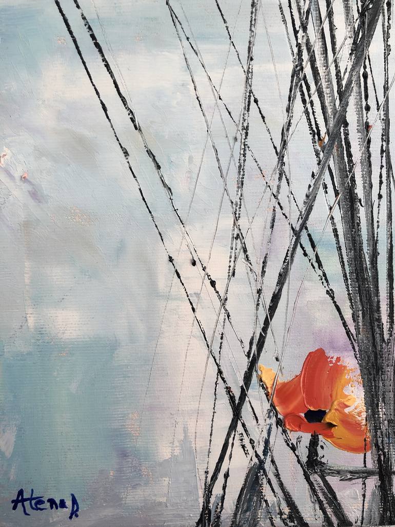 Original Abstract Floral Painting by Atena Diac