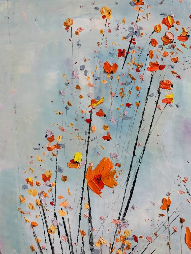 Original Abstract Floral Painting by Atena Diac