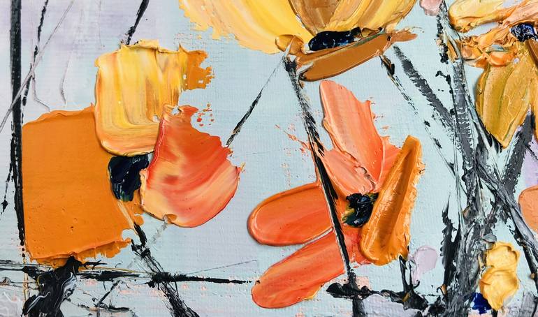 Original Abstract Floral Painting by Atena Diac