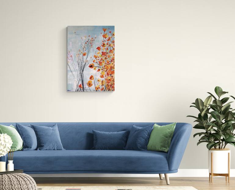 Original Abstract Floral Painting by Atena Diac