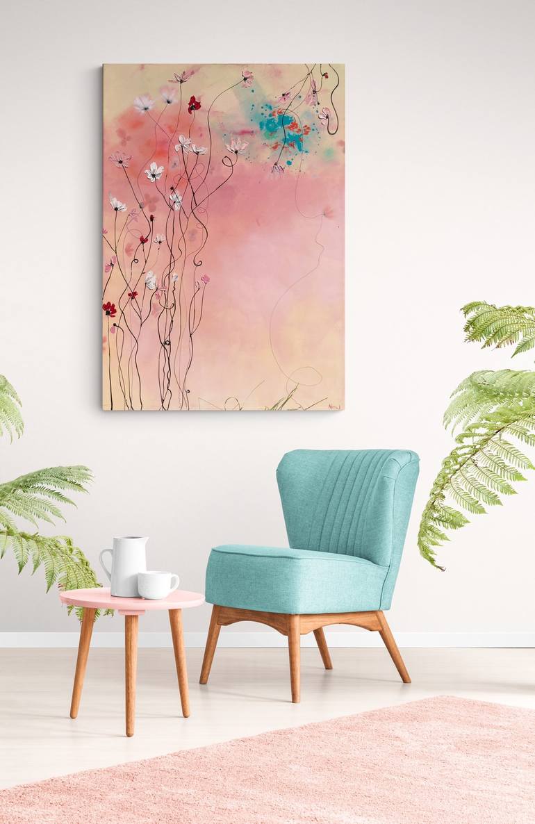 Original Abstract Floral Painting by Atena Diac
