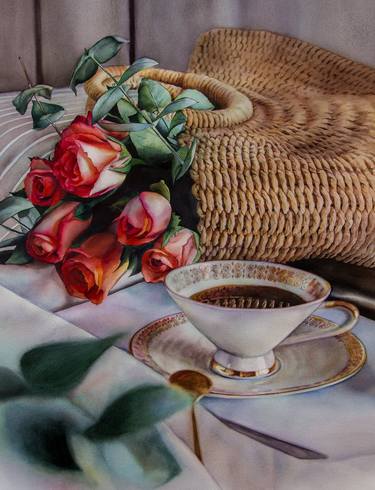 Original Fine Art Food & Drink Paintings by Aljona Art