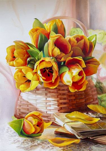 Original Still Life Paintings by Aljona Art