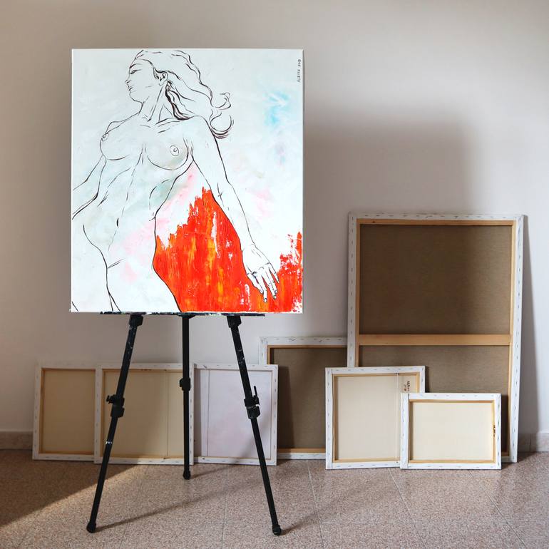 Original Abstract Nude Painting by Albina Onda