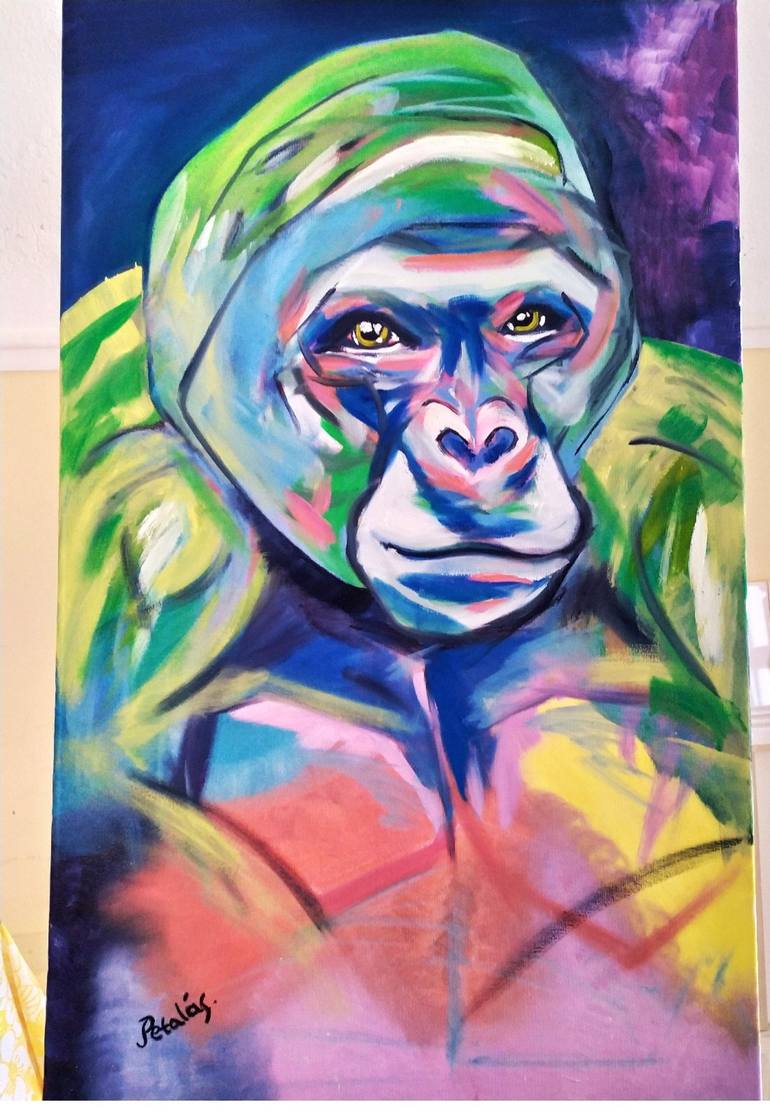 gorilla Harambee Painting by vagelis petalas Saatchi Art