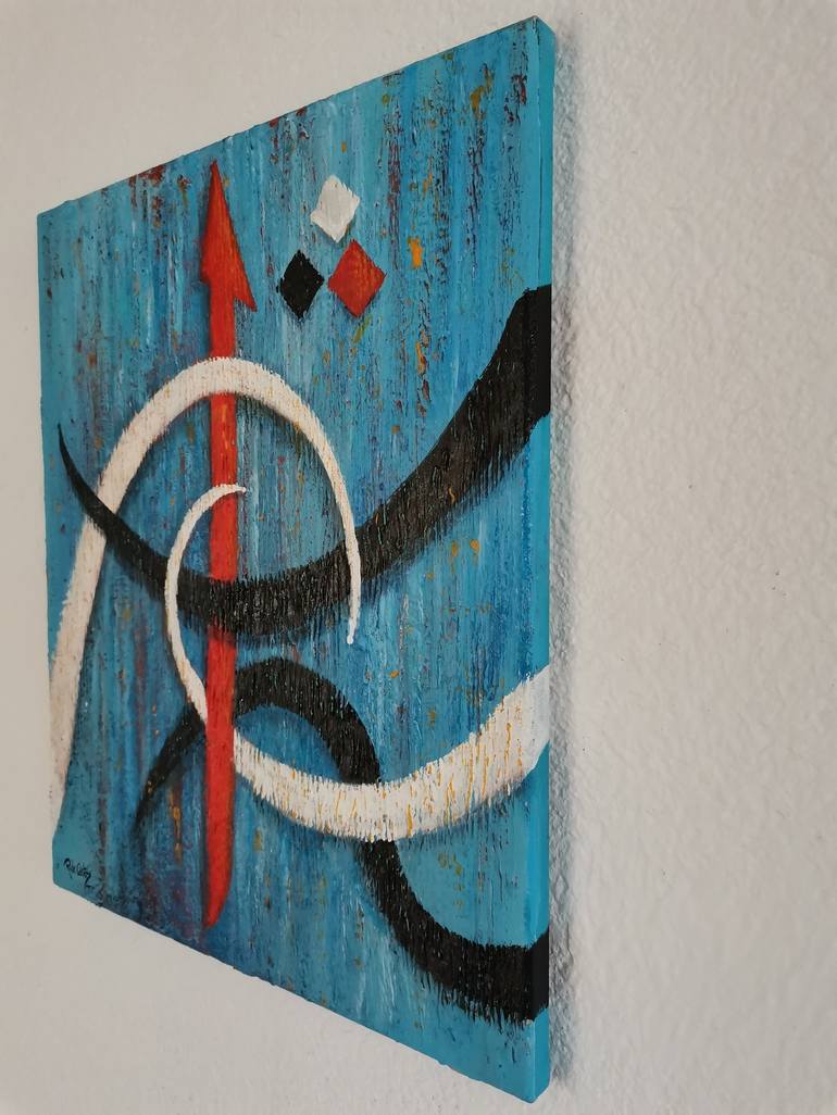 Original Art Deco Calligraphy Painting by Ricardo Gómez de Cádiz