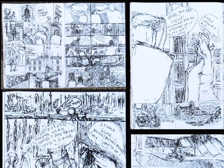 delivery stories Drawing by Athina Chatzigiannaki | Saatchi Art