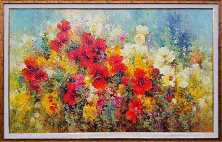 Original Photorealism Floral Painting by Ilya Zhernyak