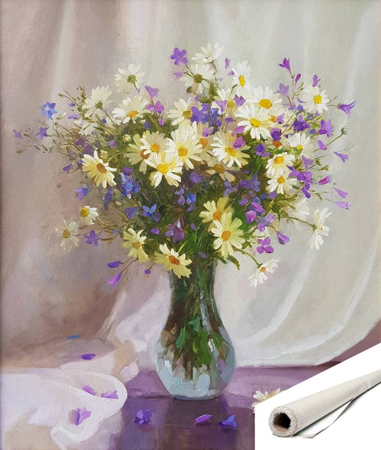 Original Photorealism Floral Painting by Ilya Zhernyak