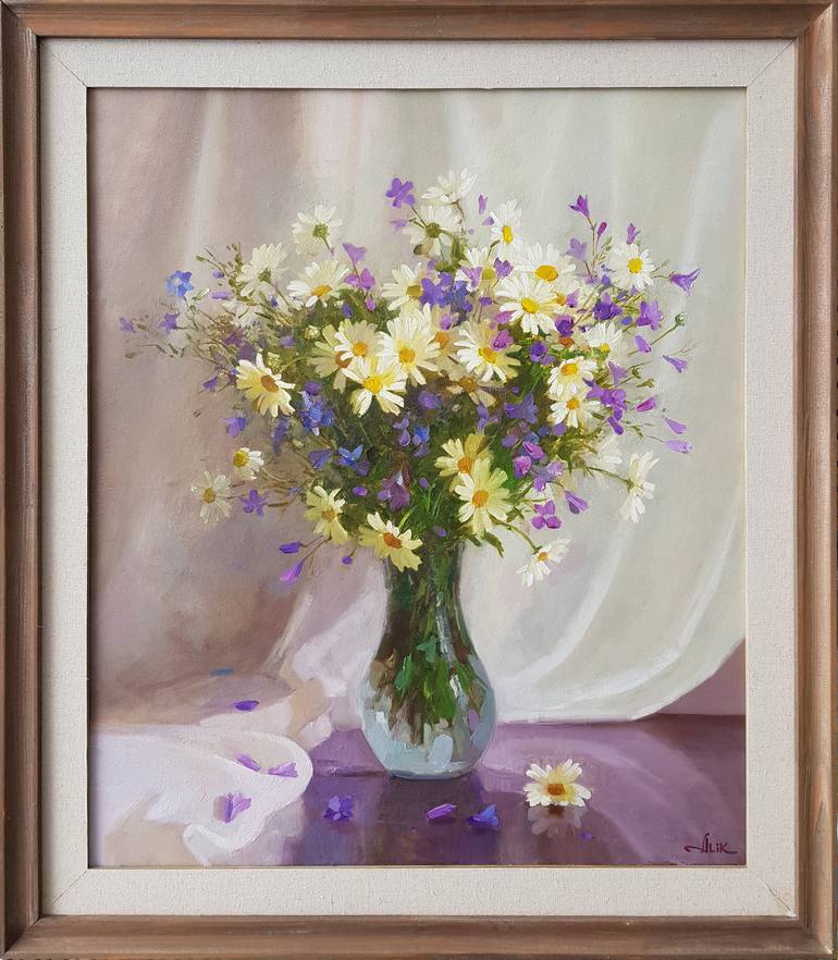 Original Photorealism Floral Painting by Ilya Zhernyak