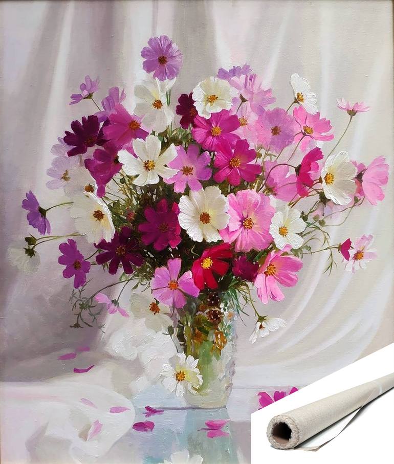 Original Photorealism Floral Painting by Ilya Zhernyak