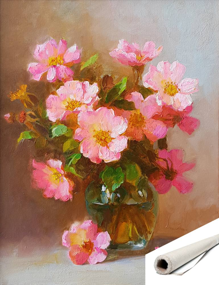 Original Photorealism Floral Painting by Ilya Zhernyak