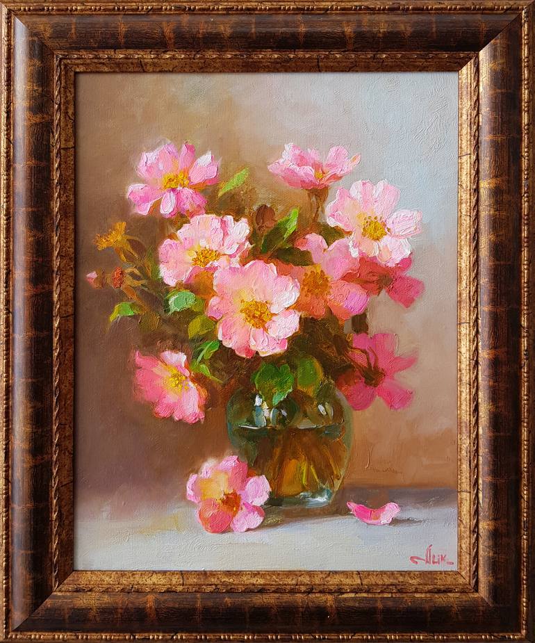 Original Photorealism Floral Painting by Ilya Zhernyak