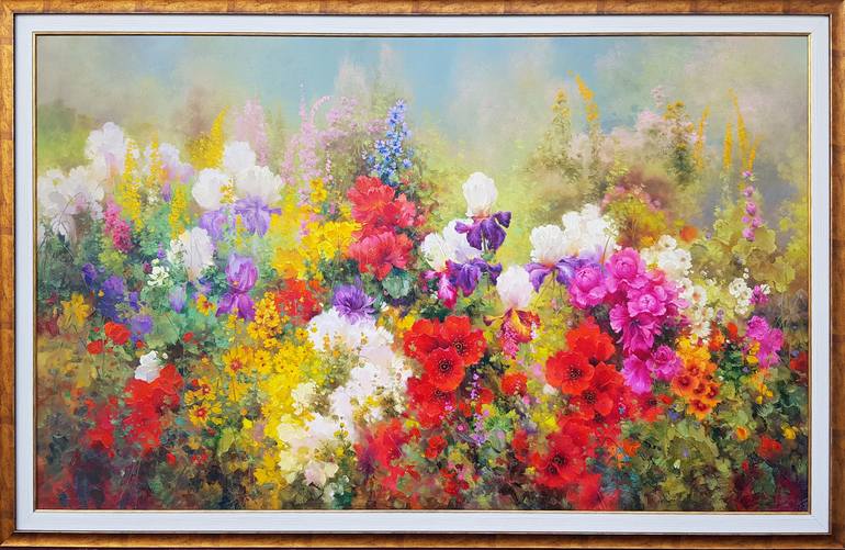 Original Photorealism Floral Painting by Ilya Zhernyak