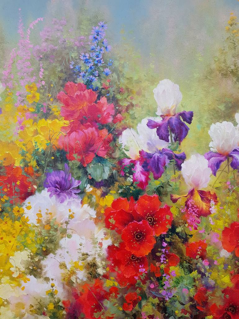 Original Photorealism Floral Painting by Ilya Zhernyak