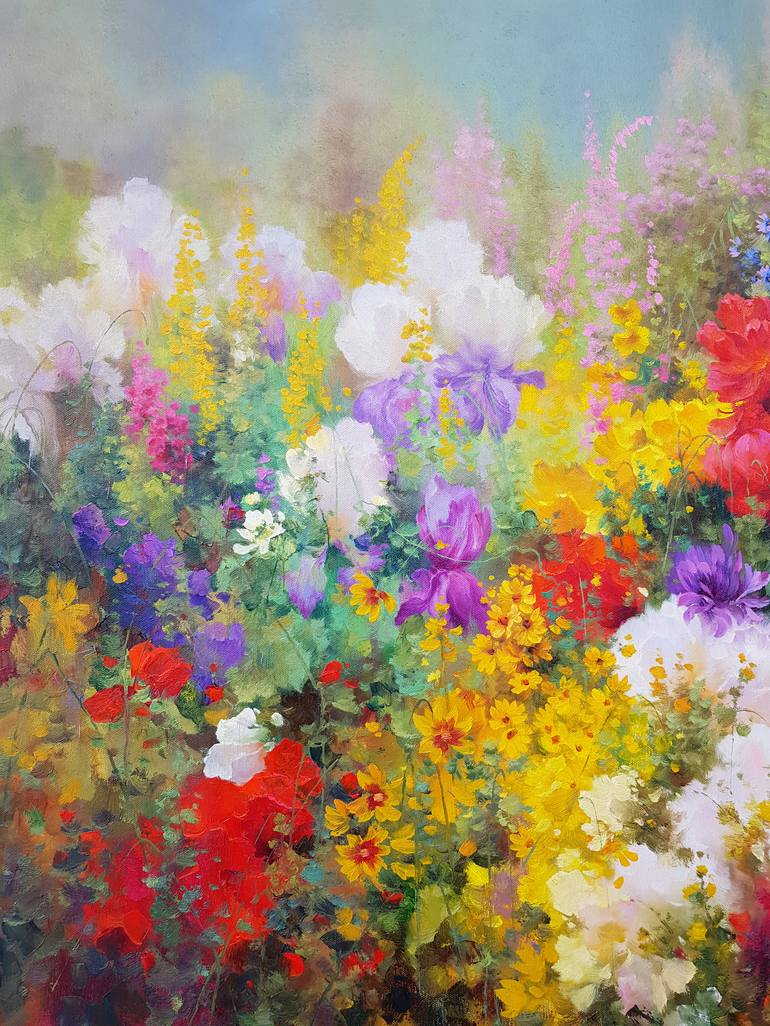 Original Photorealism Floral Painting by Ilya Zhernyak