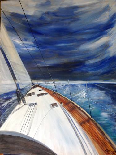 Original Fine Art Yacht Paintings by Marianne Goldstein