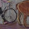 detail of bicycle and water buffalo