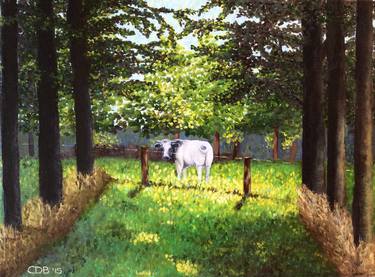 Original Impressionism Cows Paintings by Chantal Durham-Bogers