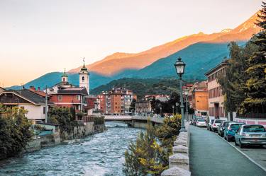 Susa town Piedmont Italy. town surrounded by nature thumb