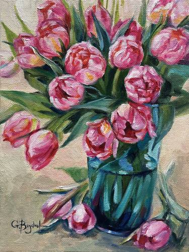 Print of Fine Art Floral Paintings by Gina Bogomol